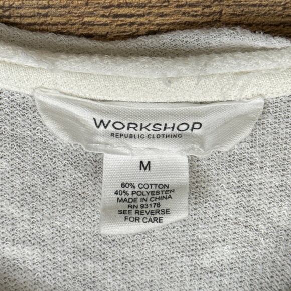 Workshop Republic Clothing White Long Sleeve Tunic Top Bright Stripe SZ Medium - Picture 3 of 7